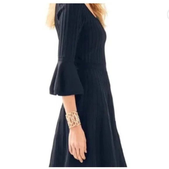 Lilly Pulitzer Brandi Dress Fit & Flare, Round Neck Black XS - Picture 3 of 7